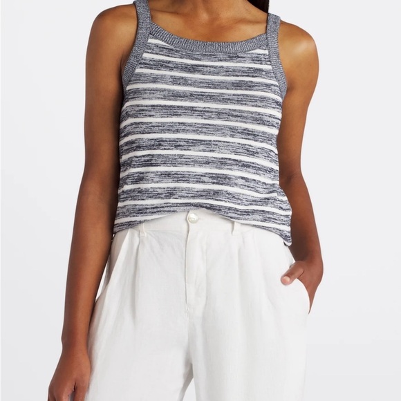 Market & spruce Tatum High Neck Rib Trim Tank - Picture 1 of 11